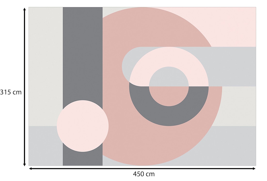 Fototapeta Geometryczny wianuszek różowy 450x315 cm  - zdjęcie 3