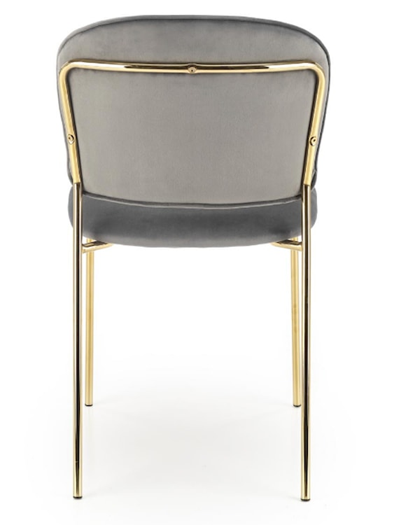 Krzesło tapicerowane Revisant szary velvet na złotej podstawie  - zdjęcie 4