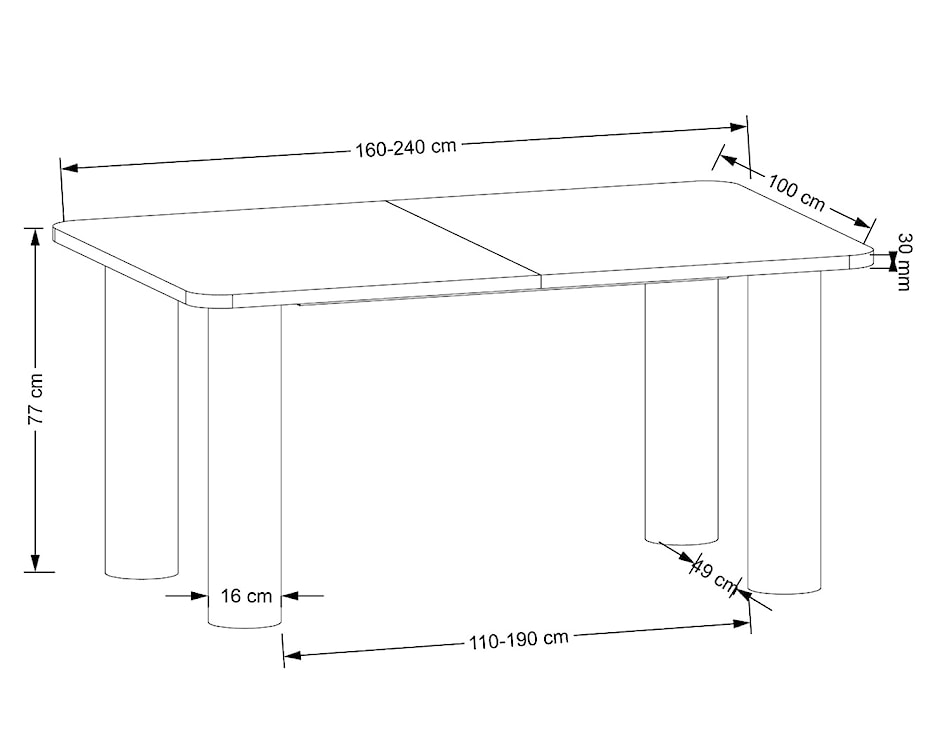 Stół rozkładany Divisolity 160-240x100 cm dąb naturalny  - zdjęcie 7