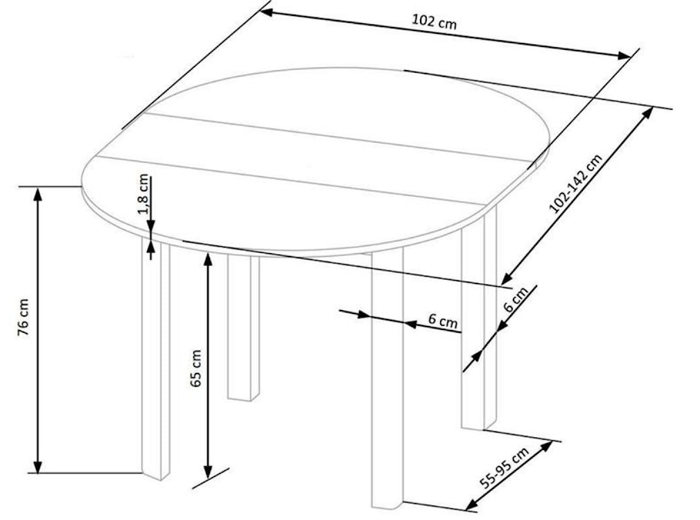 Stół rozkładany Nelloom 102-142x102 dąb craft  - zdjęcie 7