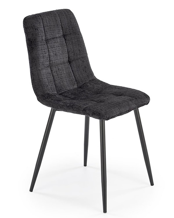 Krzesło tapicerowane Debbines czarna tkanina  - zdjęcie 2
