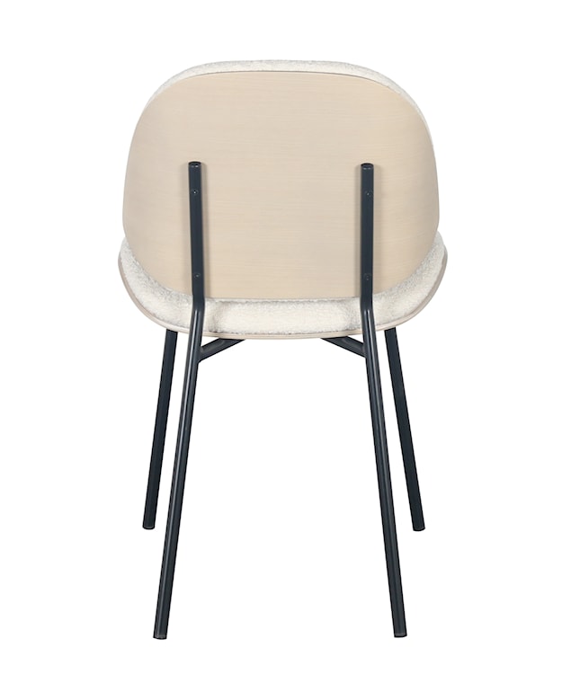 Krzesło tapicerowane Jazzlen na czarnych nogach boucle biały / dąb bielony  - zdjęcie 7