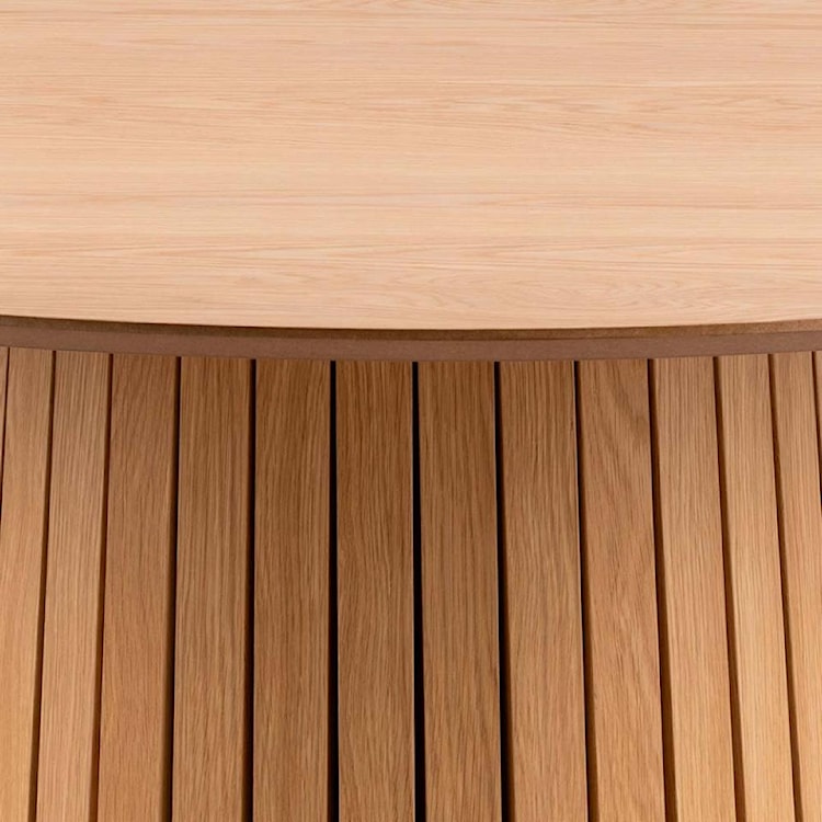 Stół okrągły Gimmar dąb z lamelową podstawą 120 cm  - zdjęcie 7
