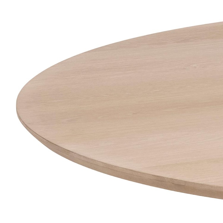 Stół okrągły Gimmar dąb bielony z lamelową podstawą 120 cm  - zdjęcie 2