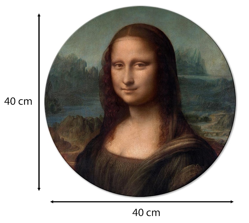 Obraz okrągły Gioconda Leonardo da Vinci średnica 40 cm  - zdjęcie 3
