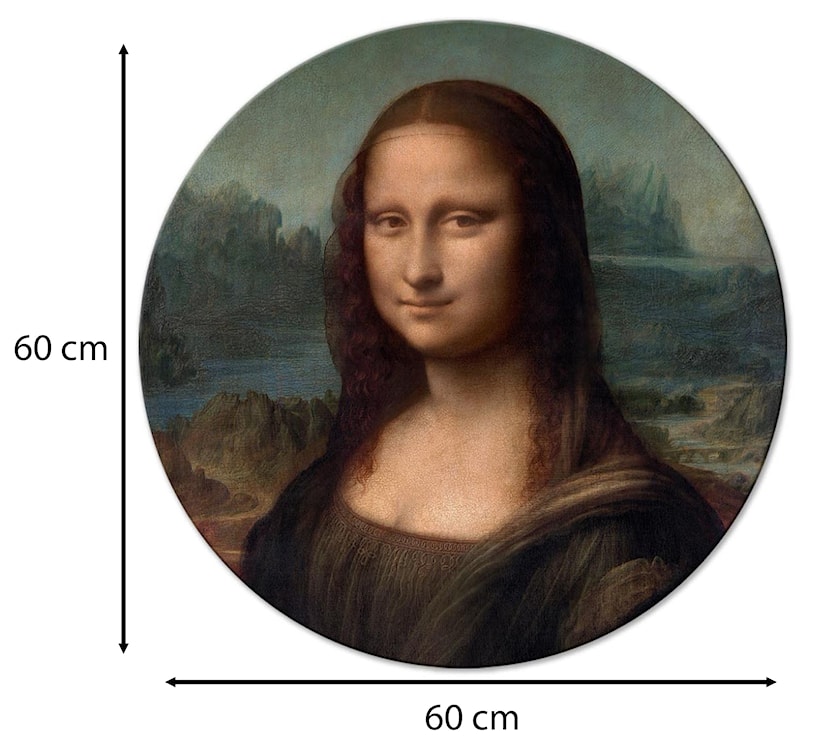 Obraz okrągły Gioconda Leonardo da Vinci średnica 60 cm  - zdjęcie 4