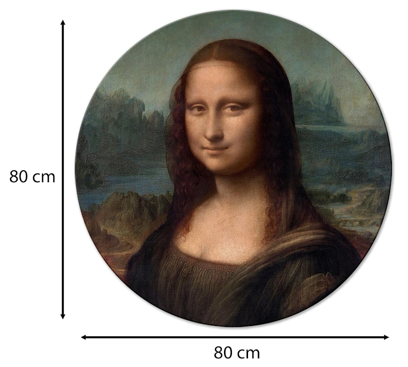 Obraz okrągły Gioconda Leonardo da Vinci średnica 80 cm  - zdjęcie 3