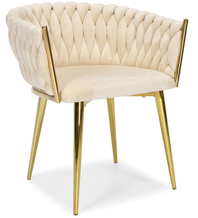 Krzesło tapicerowane Glancelly glamour beżowe