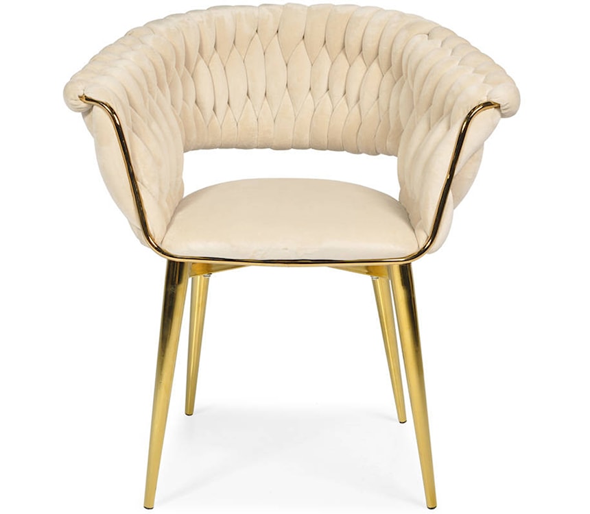 Krzesło tapicerowane Glordis glamour beżowe  - zdjęcie 3