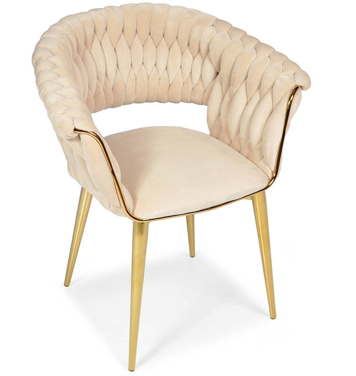 Krzesło tapicerowane Glordis glamour beżowe  - zdjęcie 4