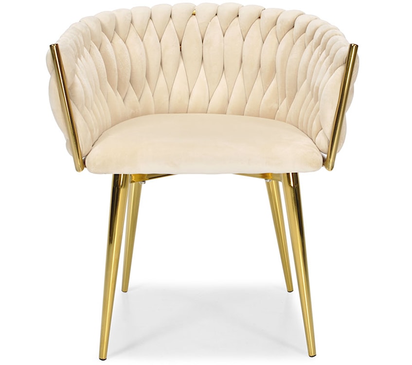 Krzesło tapicerowane Glancelly glamour beżowe  - zdjęcie 4