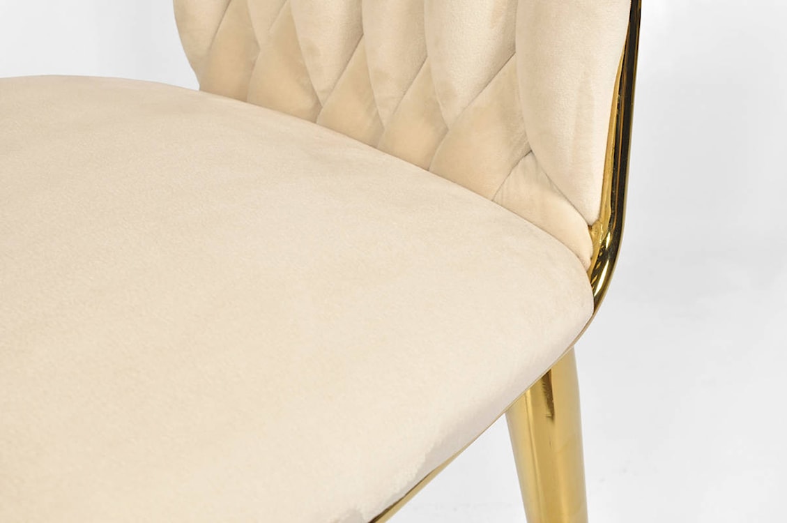 Krzesło tapicerowane Glancelly glamour beżowe  - zdjęcie 7