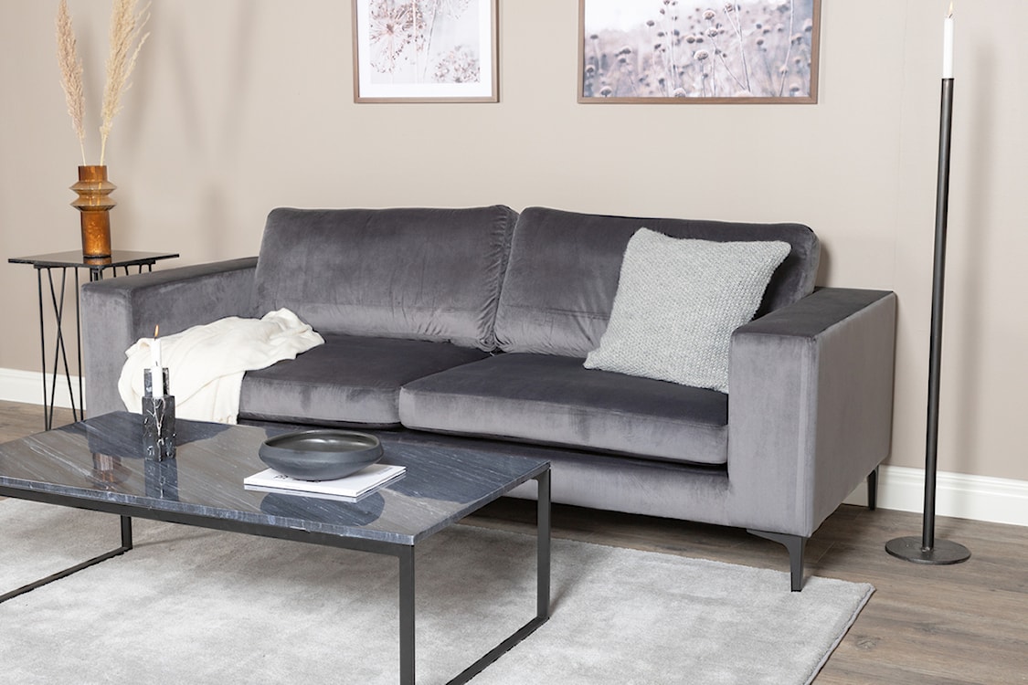 Sofa trzyosobowa Gleast szara velvet  - zdjęcie 4