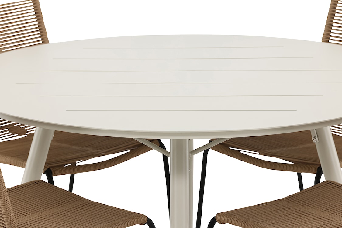 Zestaw ogrodowy Subtley beżowy stół 120 cm + brązowe krzesła  - zdjęcie 8