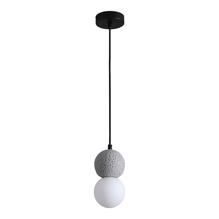 Lampa wisząca Granao 150 cm czarna z elementem betonu  - zdjęcie 2