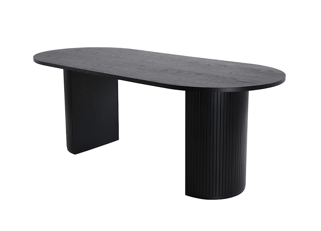 Stół do jadalni Gratorm 90x200 cm czarny lamele