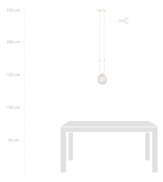 Lampa wisząca Greerlan biało-transparentna x1  - zdjęcie 6