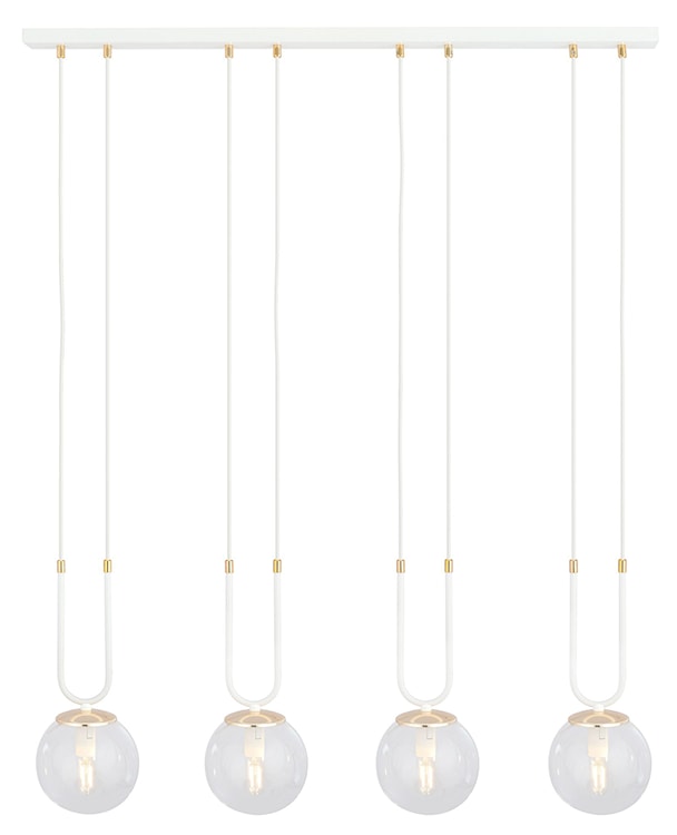 Lampa wisząca Greerlan biało-transparentna x4  - zdjęcie 4