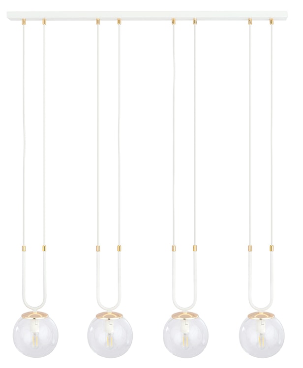 Lampa wisząca Greerlan biało-transparentna x4