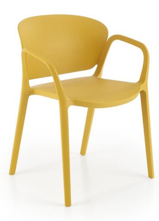 Krzesło z tworzywa Nionine z podłokietnikami żółte 