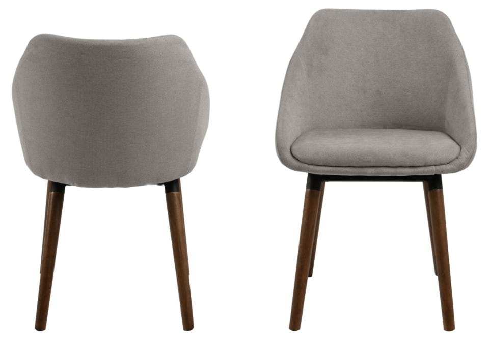 Krzesło tapicerowane Gurkeli klasyczne szare na drewnianej podstawie  - zdjęcie 3