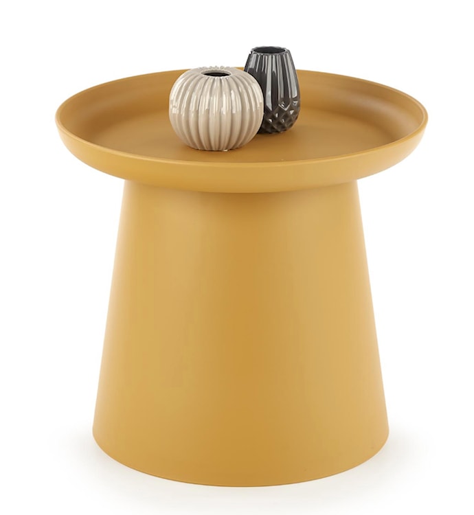 Stolik kawowy okrągły Fevely 50 cm żółty  - zdjęcie 3