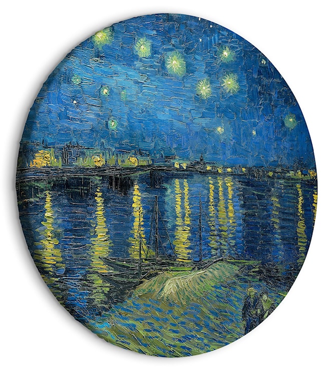 Obraz okrągły Gwieździsta noc nad Rhone Vincent van Gogh średnica 40 cm  - zdjęcie 2