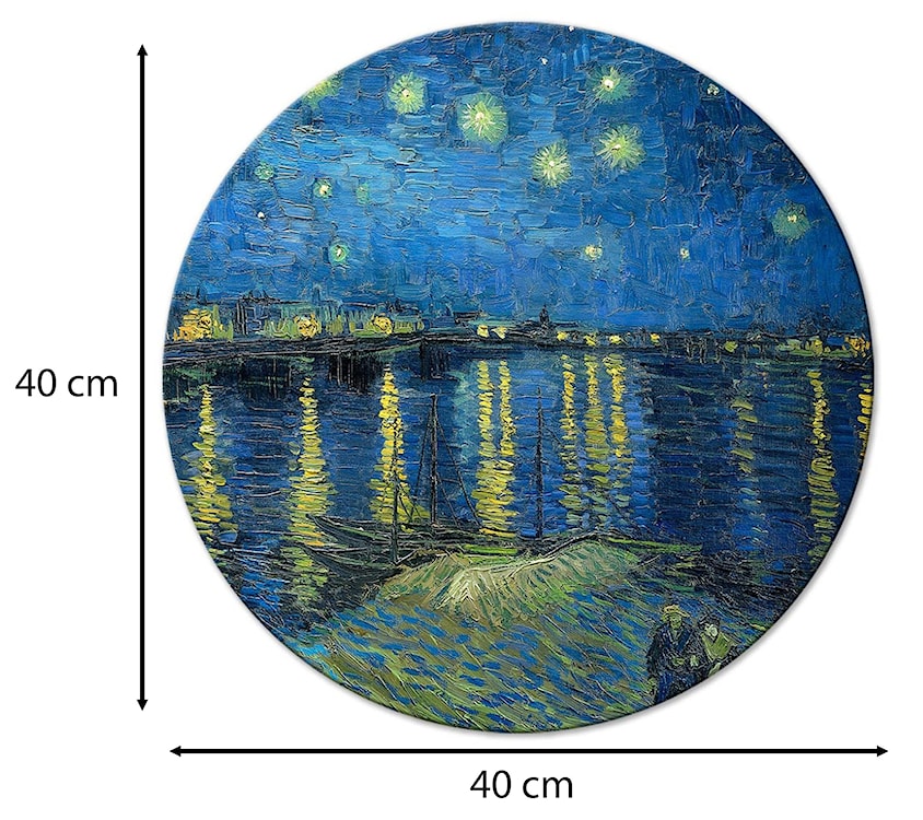 Obraz okrągły Gwieździsta noc nad Rhone Vincent van Gogh średnica 40 cm  - zdjęcie 3