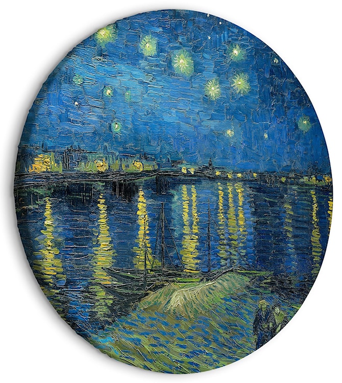 Obraz okrągły Gwieździsta noc nad Rhone Vincent van Gogh średnica 60 cm  - zdjęcie 3