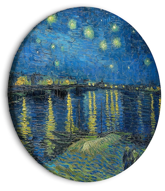 Obraz okrągły Gwieździsta noc nad Rhone Vincent van Gogh średnica 80 cm  - zdjęcie 2