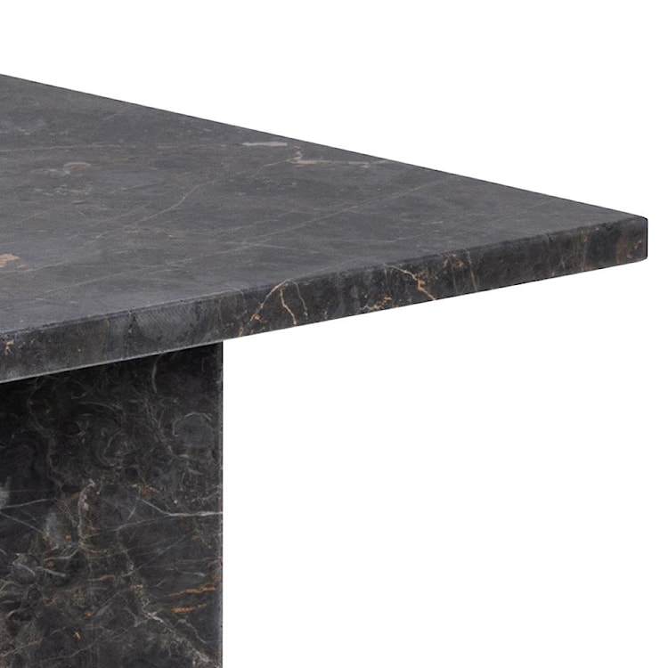 Stolik kawowy Hadrum prostokątny brązowy marmur na masywnych nogach 140x70x42 cm  - zdjęcie 4
