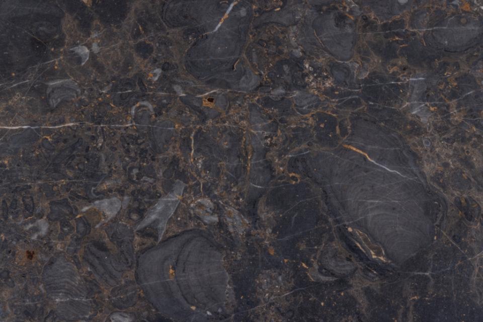 Stolik kawowy Hadrum prostokątny brązowy marmur na masywnych nogach 140x70x42 cm  - zdjęcie 5