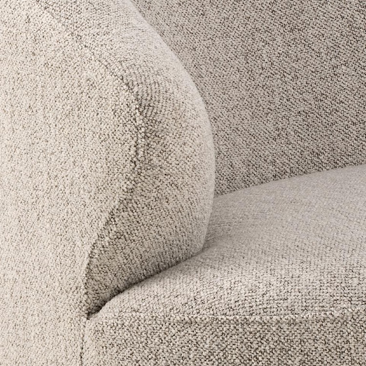 Fotel tapicerowany Handial beżowy boucle owalne kształty  - zdjęcie 4