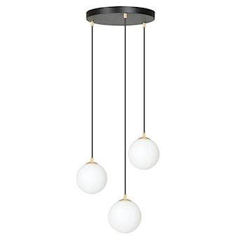 Lampa wisząca Hanneys czarno-złota na okrągłej podsufitce x3