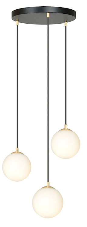 Lampa wisząca Hanneys czarno-złota na okrągłej podsufitce x3  - zdjęcie 9