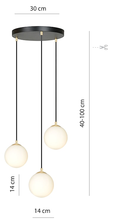 Lampa wisząca Hanneys czarno-złota na okrągłej podsufitce x3  - zdjęcie 10