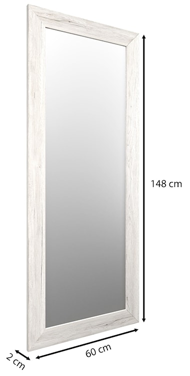 Lustro ścienne Hausly 148x60 cm białe drewno  - zdjęcie 5