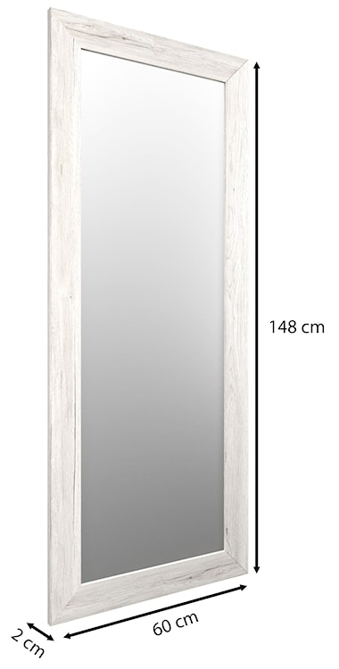 Lustro ścienne Hausly 148x56 cm białe drewno  - zdjęcie 5