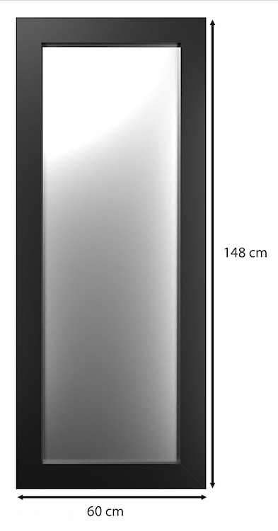 Lustro ścienne Hausly 148x56 cm czarne  - zdjęcie 5