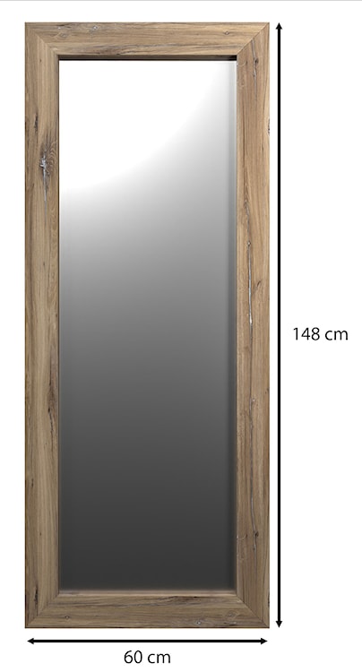 Lustro ścienne Hausly 148x56 cm dąb  - zdjęcie 5