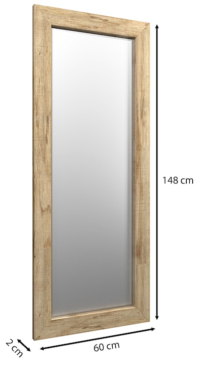 Lustro ścienne Hausly 148x60 cm jasne drewno  - zdjęcie 7