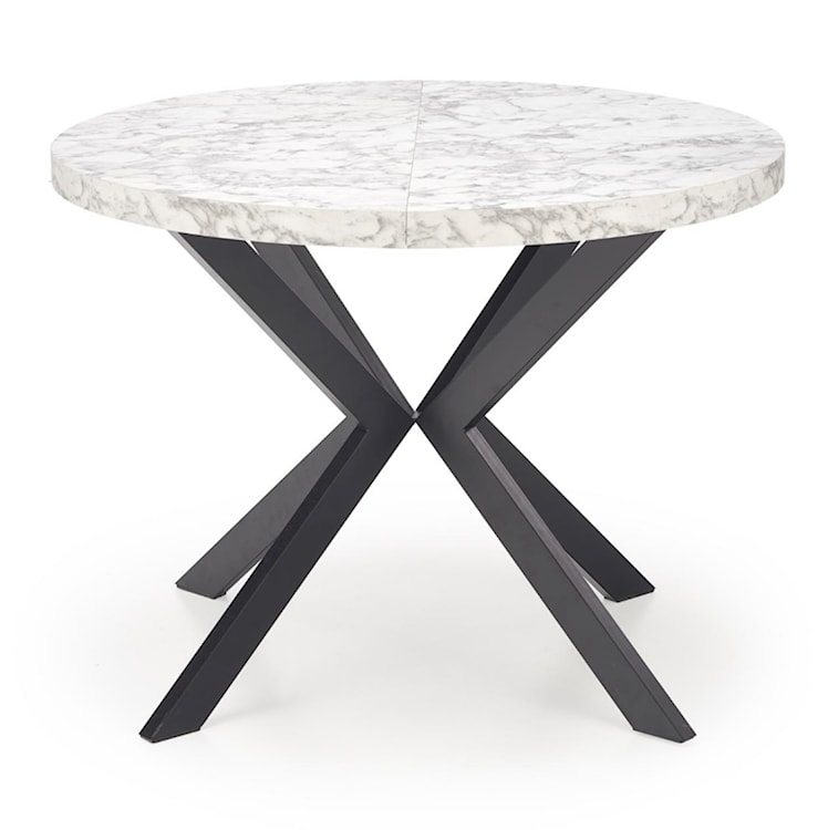 Stół rozkładany Obereler 100-250x100 cm biały marmur/ czarny  - zdjęcie 5