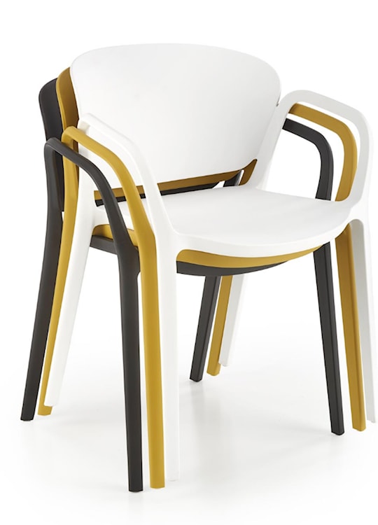Krzesło z tworzywa Nionine z podłokietnikami białe  - zdjęcie 4