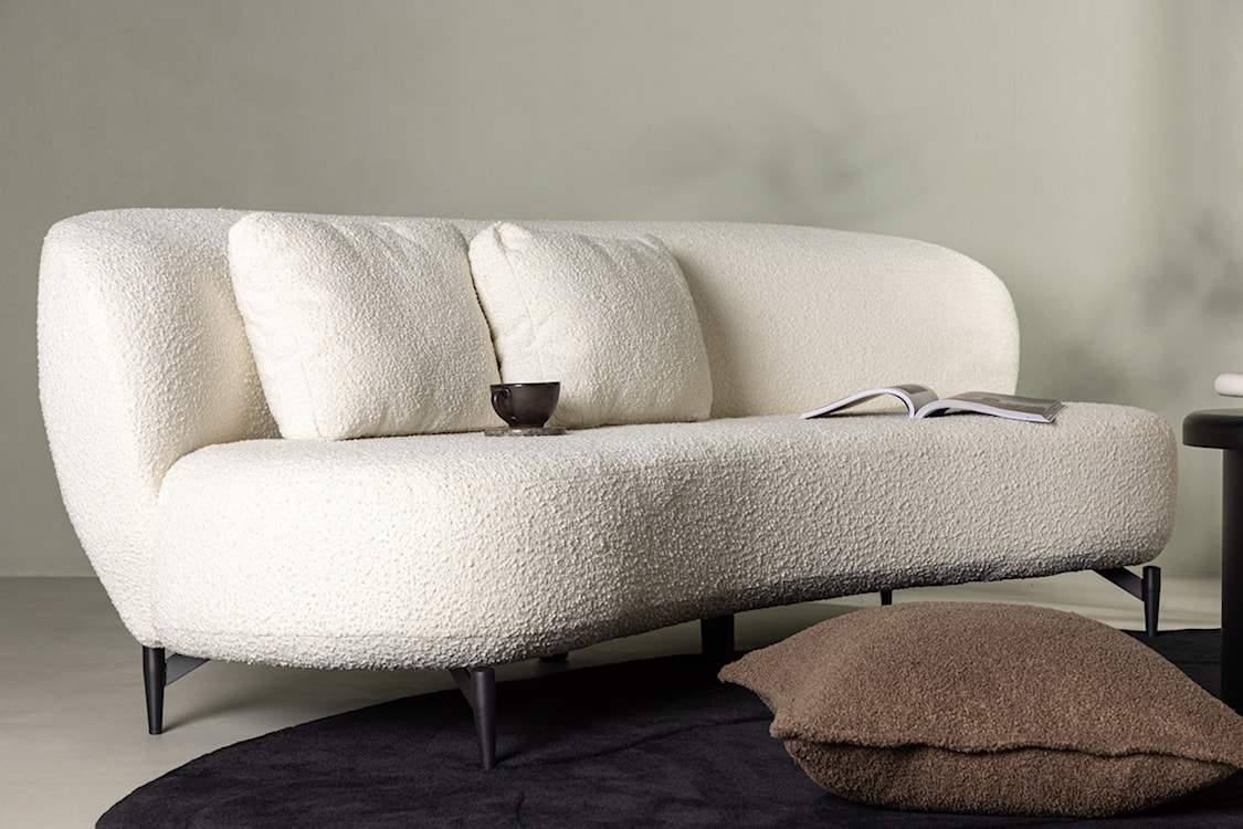 Sofa trzyosobowa Hillum w tkaninie boucle biała  - zdjęcie 3