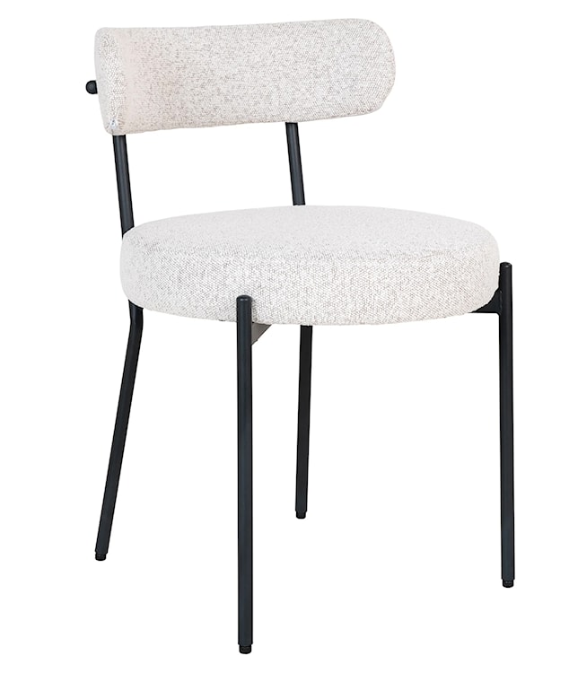 Krzesło tapicerowane Holstelly w tkaninie boucle białe