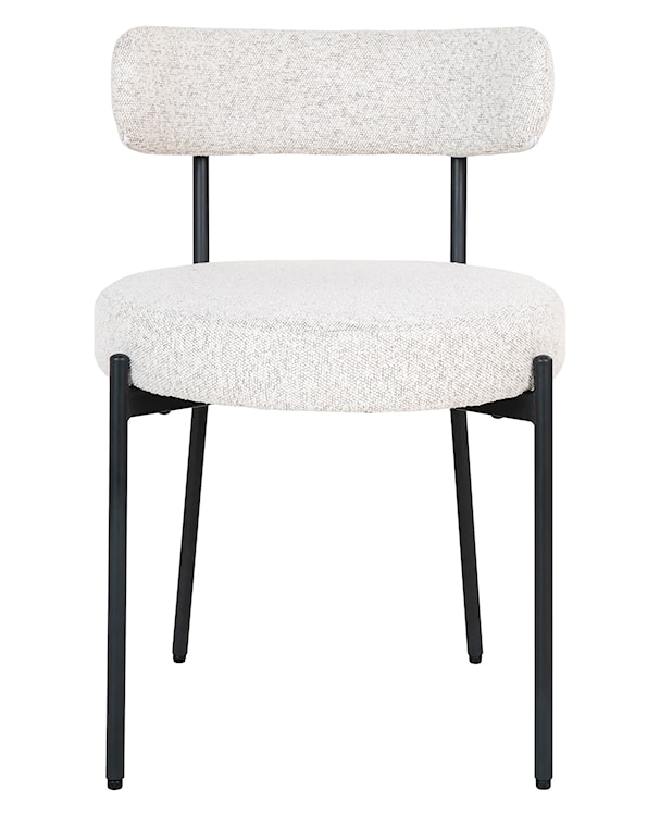 Krzesło tapicerowane Holstelly w tkaninie boucle białe  - zdjęcie 2