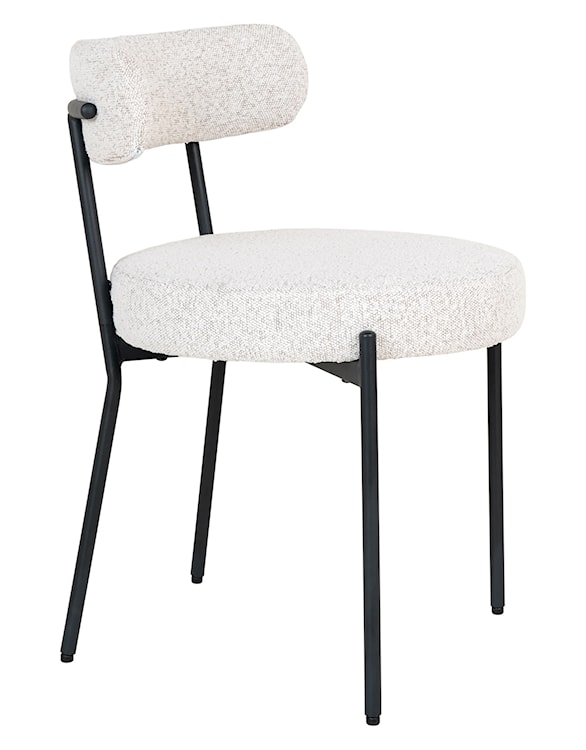 Krzesło tapicerowane Holstelly w tkaninie boucle białe  - zdjęcie 3