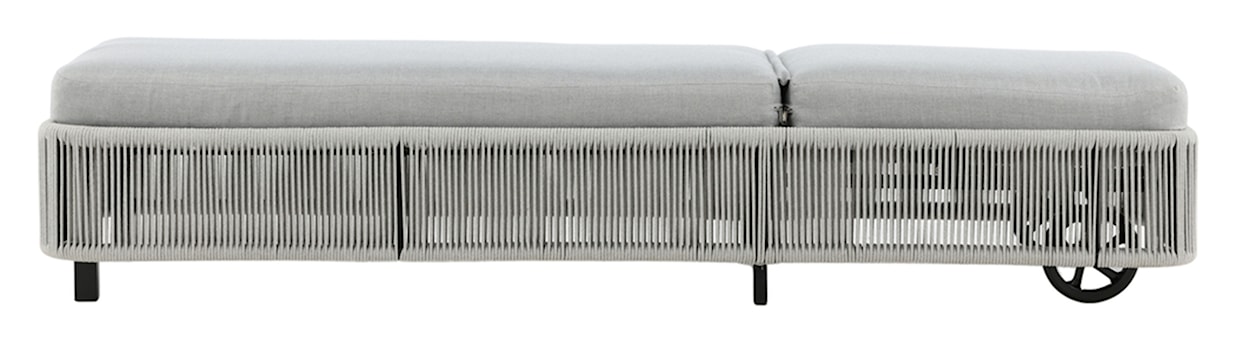 Leżak Honife czarna aluminiowa rama/jasnoszare poduszki  - zdjęcie 7
