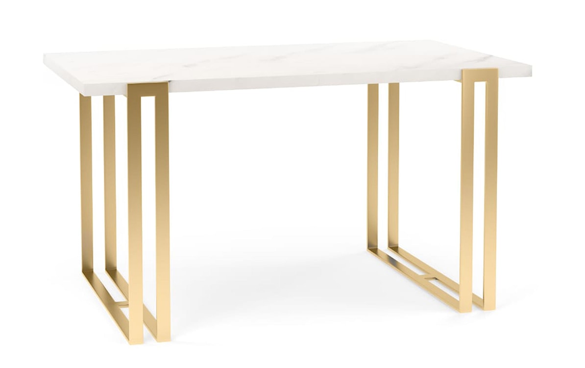 Stół rozkładany Akacjen 160x90 cm Marmur Bianco/ Złoty
