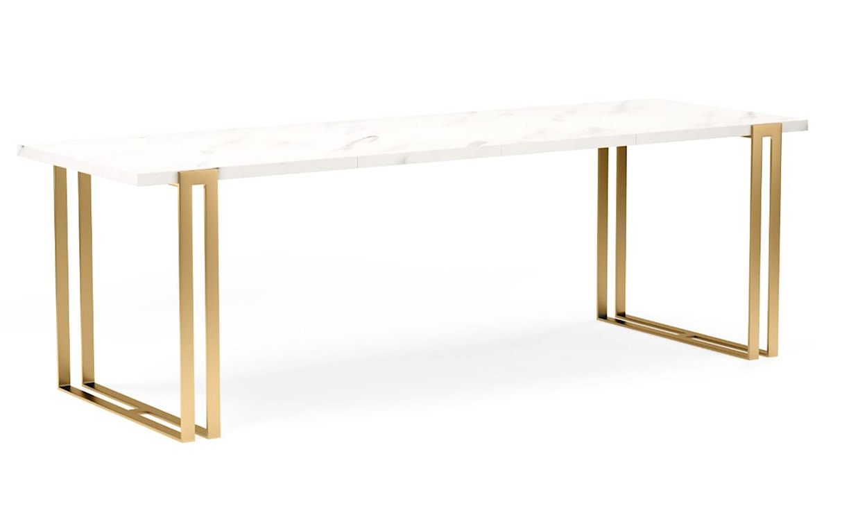 Stół rozkładany Akacjen 160x90 cm Marmur Bianco/ Złoty  - zdjęcie 3